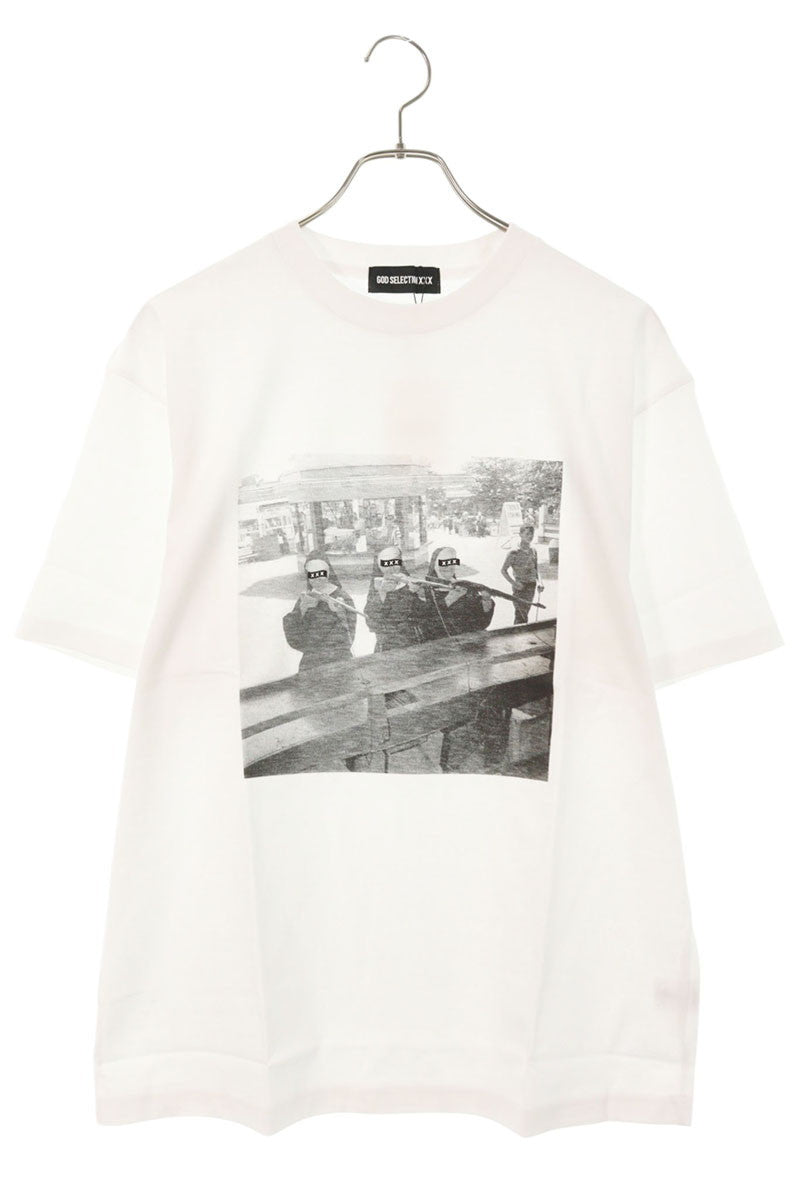 GOD SELECTION XXX Photo Print Cotton T-Shirt White Size L