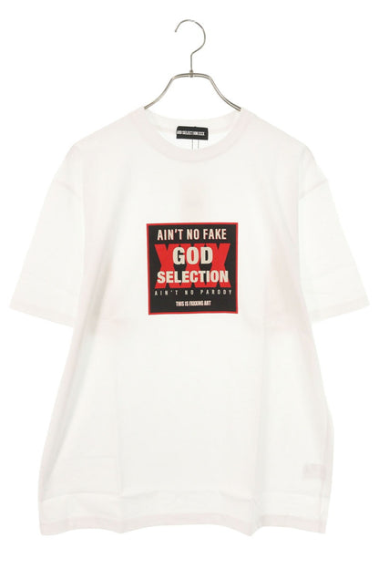GOD SELECTION XXX Logo Print Cotton T-Shirt White Size M