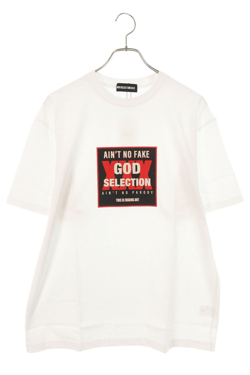 GOD SELECTION XXX Logo Print Cotton T-Shirt White Size XL