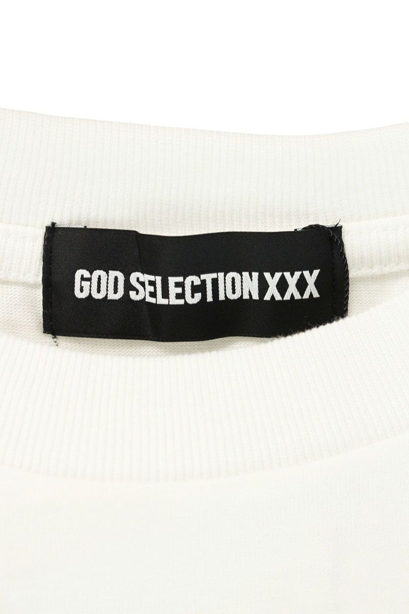 GOD SELECTION XXX Text Print Cotton T-Shirt White Size S