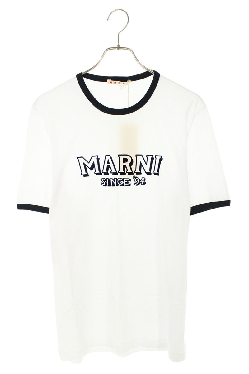 Marni HUMU0198MP Flock Print T-shirt White Size M