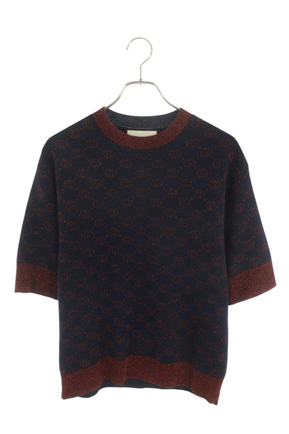 GUCCI GG Lame All-Over Pattern Knit Tee Multi Size S