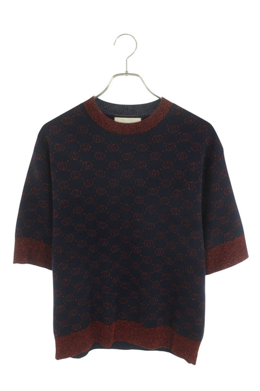GUCCI GG Lame All-Over Pattern Knit Tee Multi Size S