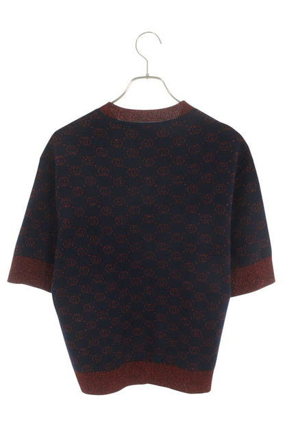 GUCCI GG Lame All-Over Pattern Knit Tee Multi Size S