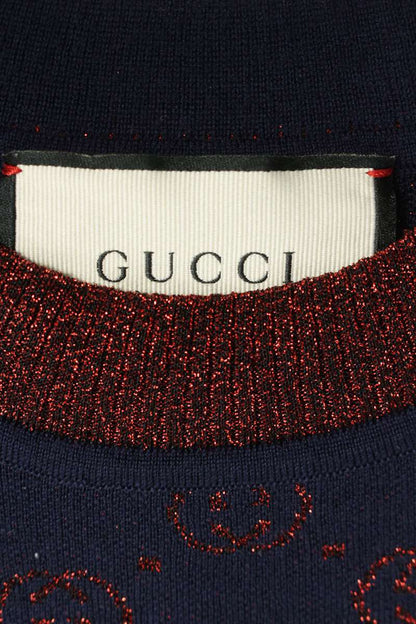 GUCCI GG Lame All-Over Pattern Knit Tee Multi Size S