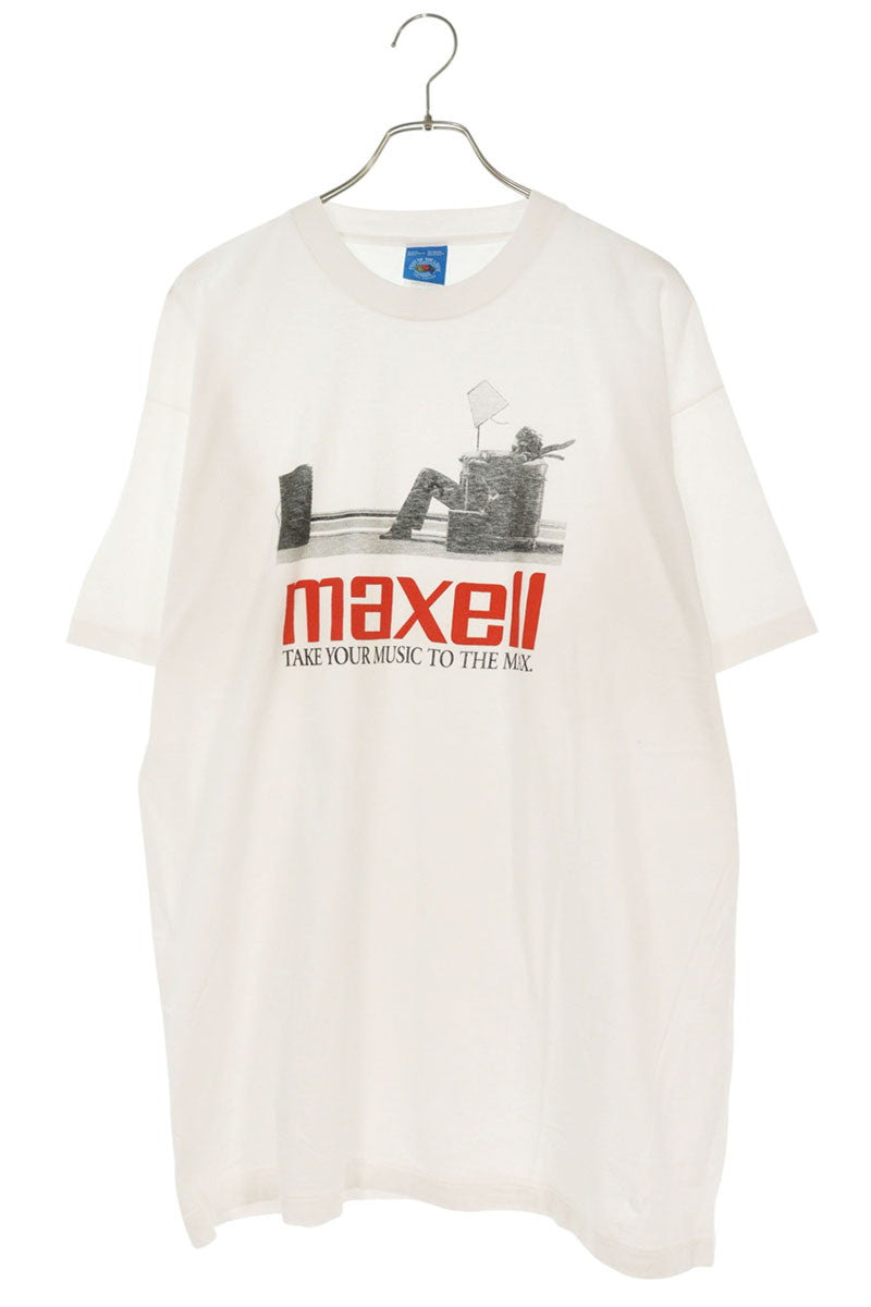 VINTAGE Maxell Print T-Shirt White Size XL