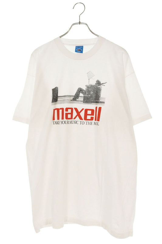 VINTAGE Maxell Print T-Shirt White Size XL