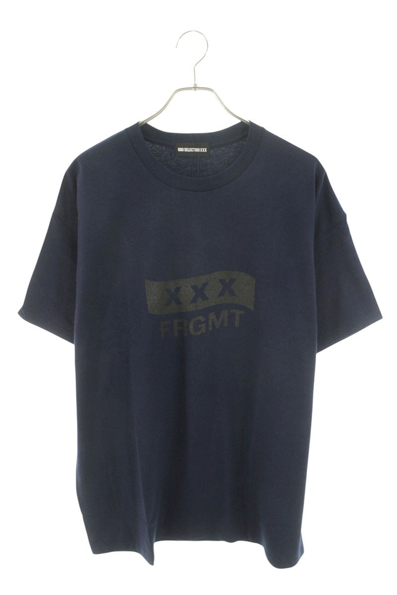 Fragment Design x GOD SELECTION XXX Logo Print T-Shirt Navy Size XL