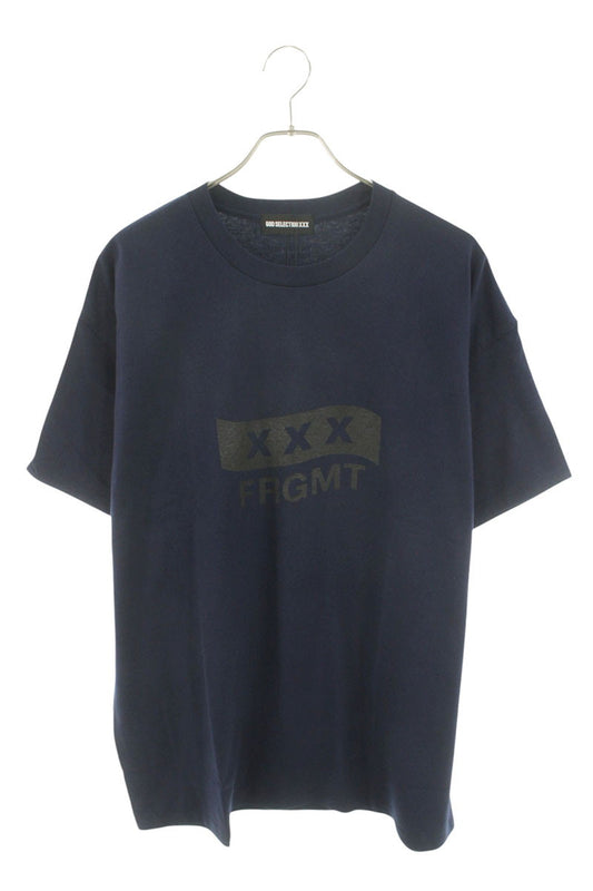Fragment Design x GOD SELECTION XXX Logo Print T-Shirt Navy Size XL