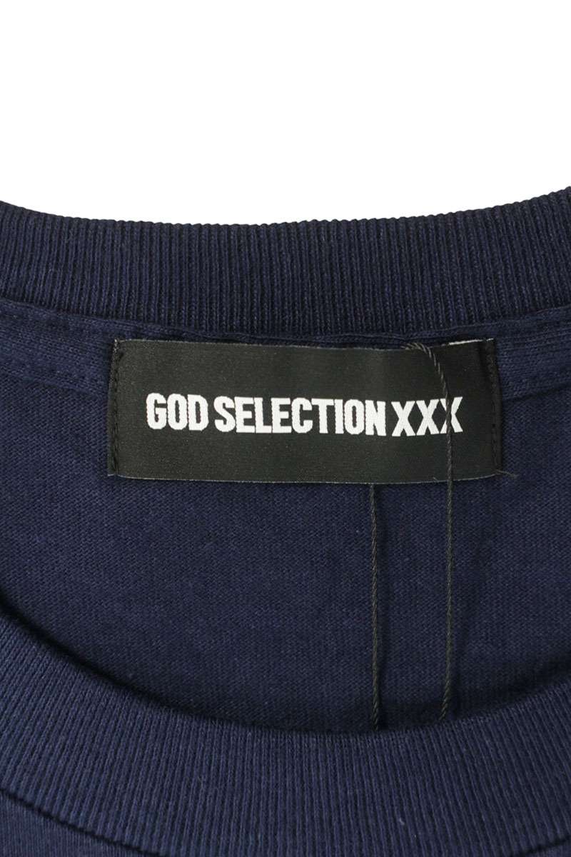 Fragment Design x GOD SELECTION XXX Logo Print T-Shirt Navy Size XL