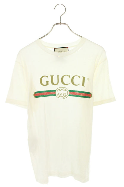 GUCCI Cotton Logo T-Shirt White Size XS