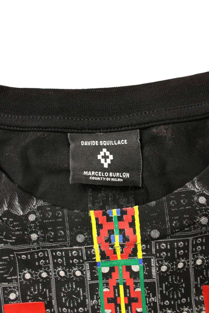 MARCELO BURLON Feather Design Long Sleeve Tee Black Size S