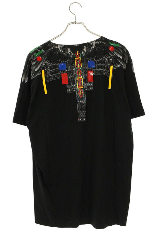 MARCELO BURLON Feather Tape Design Long T-Shirt Black Size L