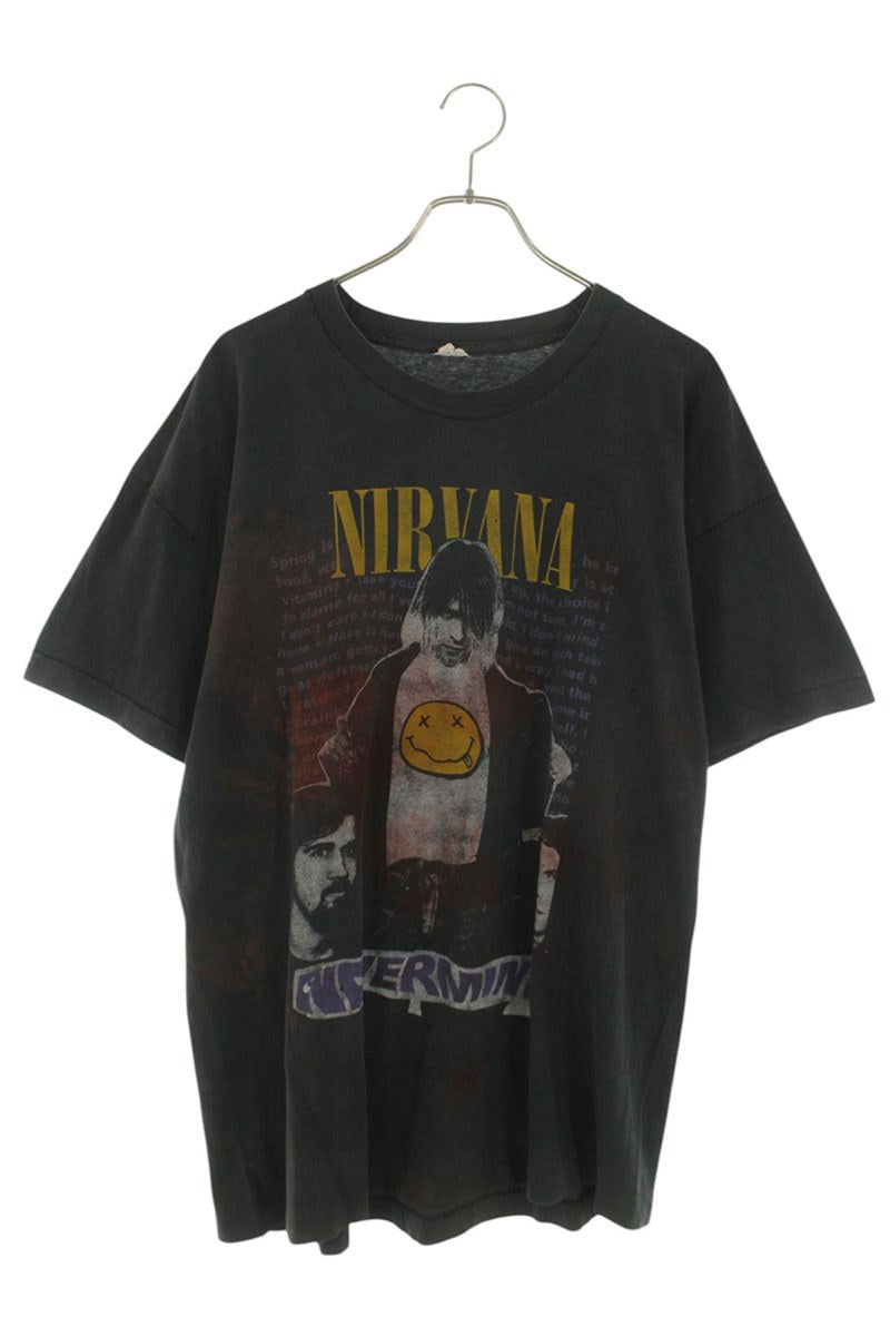 VINTAGE NIRVANA Nevermind Graphic T-Shirt Black Size L