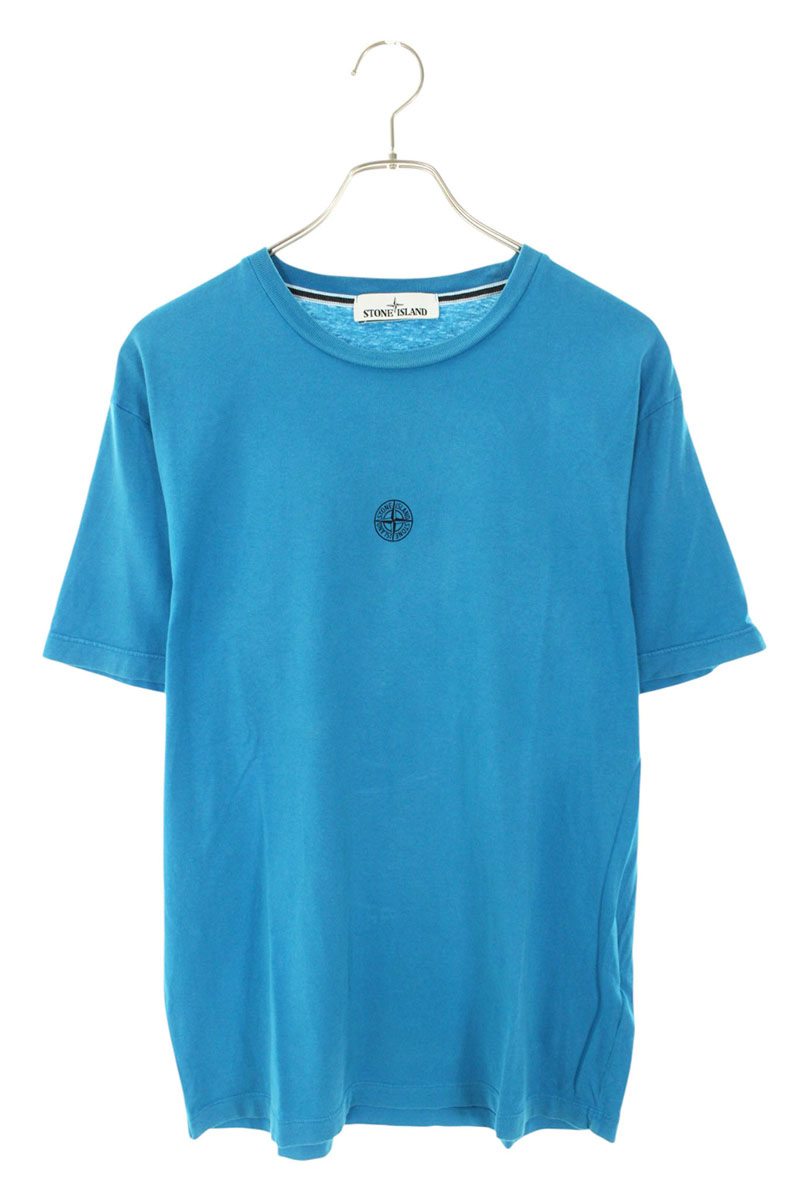 STONEISLAND Cotton Logo Print T-Shirt Blue Size M
