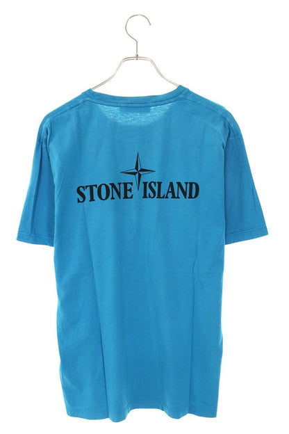STONEISLAND Cotton Logo Print T-Shirt Blue Size M