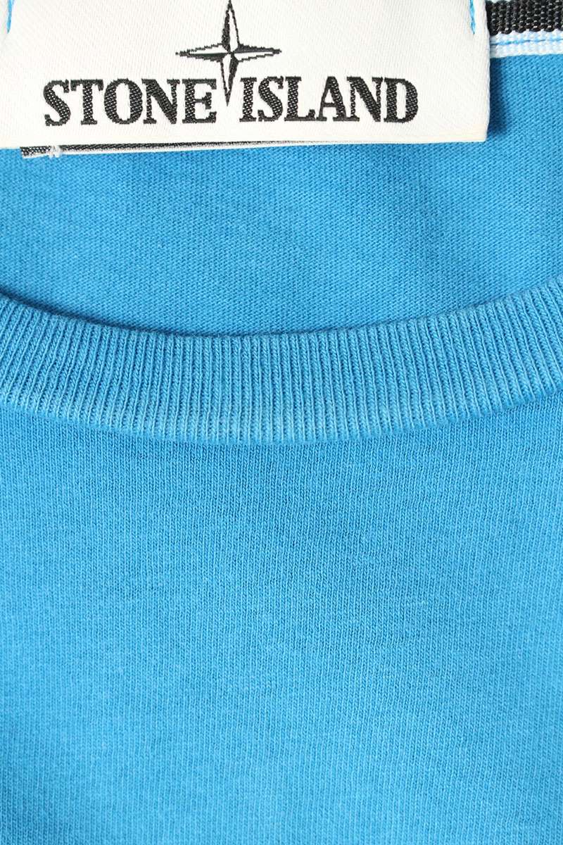 STONEISLAND Cotton Logo Print T-Shirt Blue Size M
