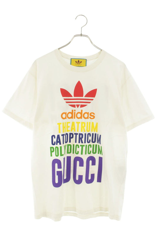 GUCCI 22AW x adidas Logo Print T-Shirt White Size S