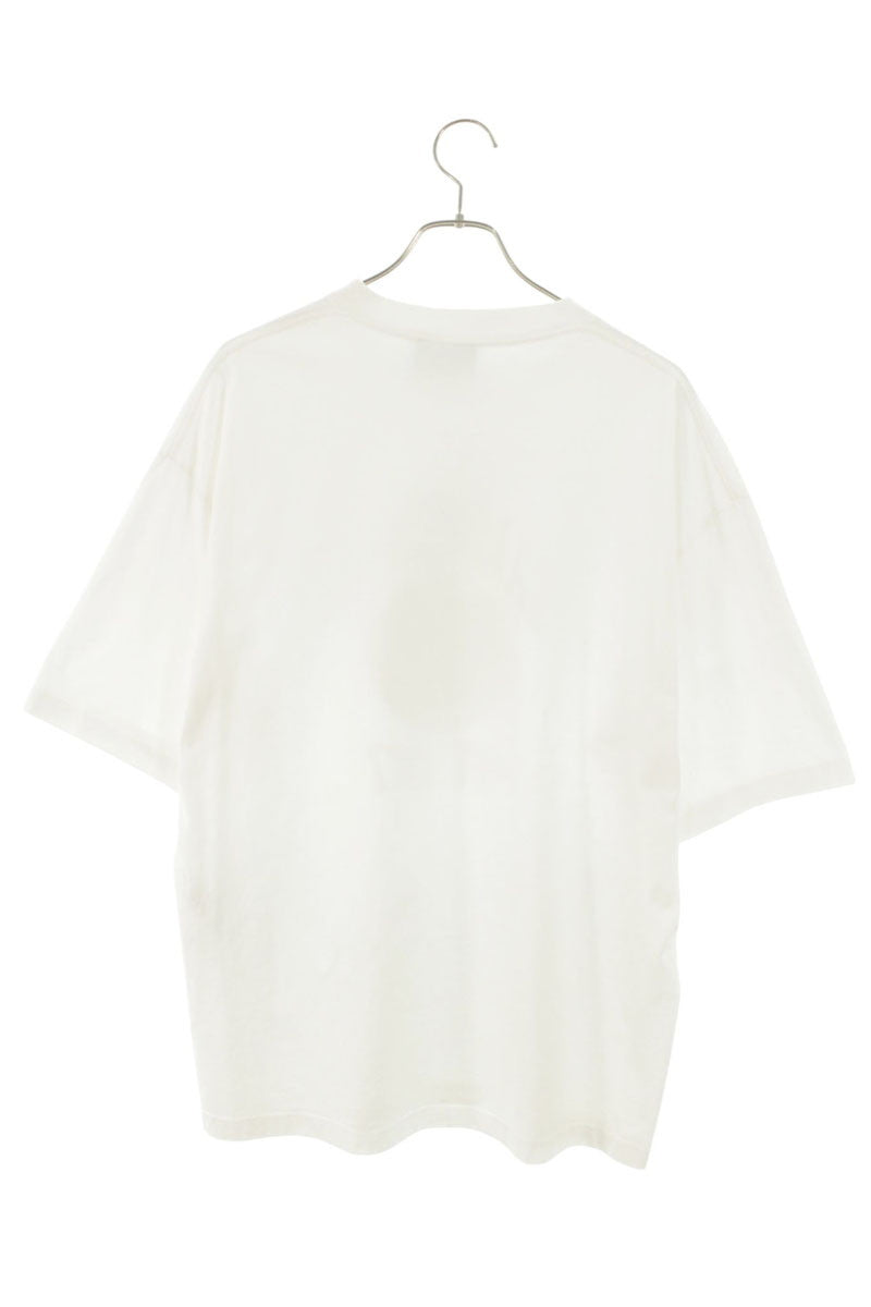 BALENCIAGA College Logo Print Cotton T-Shirt White Size S