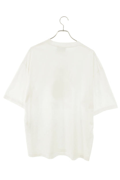 BALENCIAGA College Logo Print Cotton T-Shirt White Size S