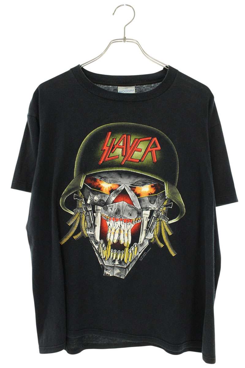 VINTAGE Slayer Double-Sided Graphic T-Shirt Black Size L