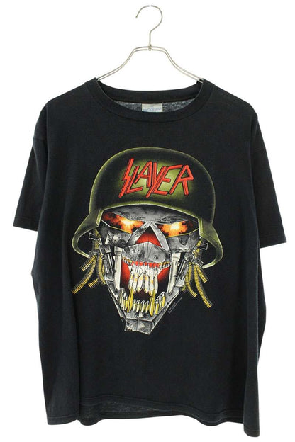 VINTAGE Slayer Double-Sided Graphic T-Shirt Black Size L