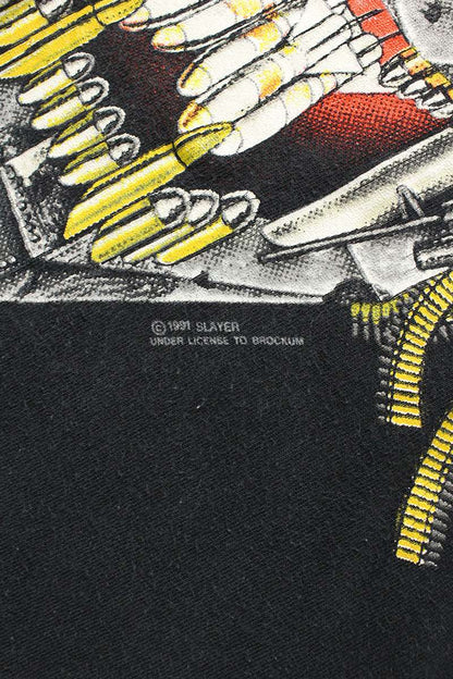 VINTAGE Slayer Double-Sided Graphic T-Shirt Black Size L