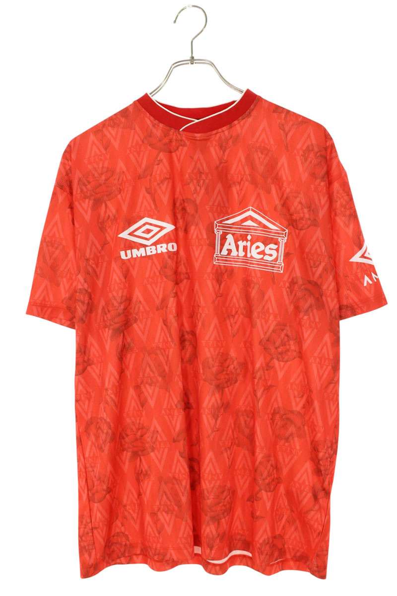 ARIES Red Roses Football Jersey T-Shirt Red Size L