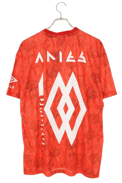 ARIES Red Roses Football Jersey T-Shirt Red Size L