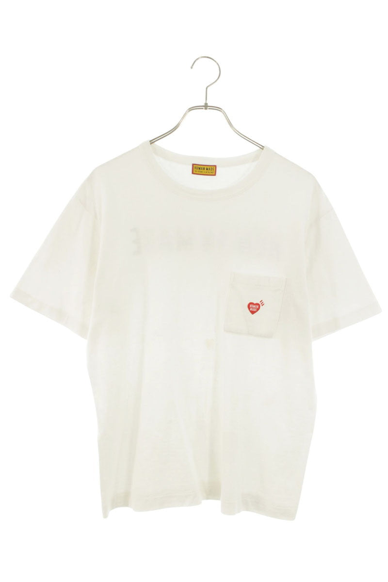 HUMAN MADE Heart Logo Embroidered T-Shirt White Red Size S