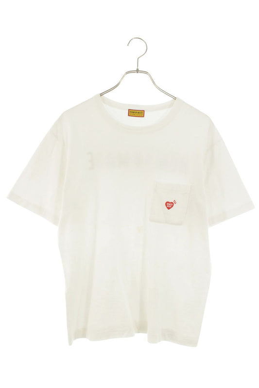 HUMAN MADE Heart Logo Embroidered T-Shirt White Red Size S