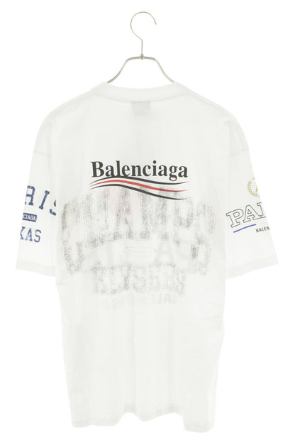 BALENCIAGA Front Print Cotton T-Shirt White Size XS