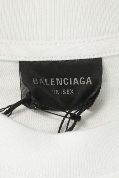 BALENCIAGA Front Print Cotton T-Shirt White Size XS