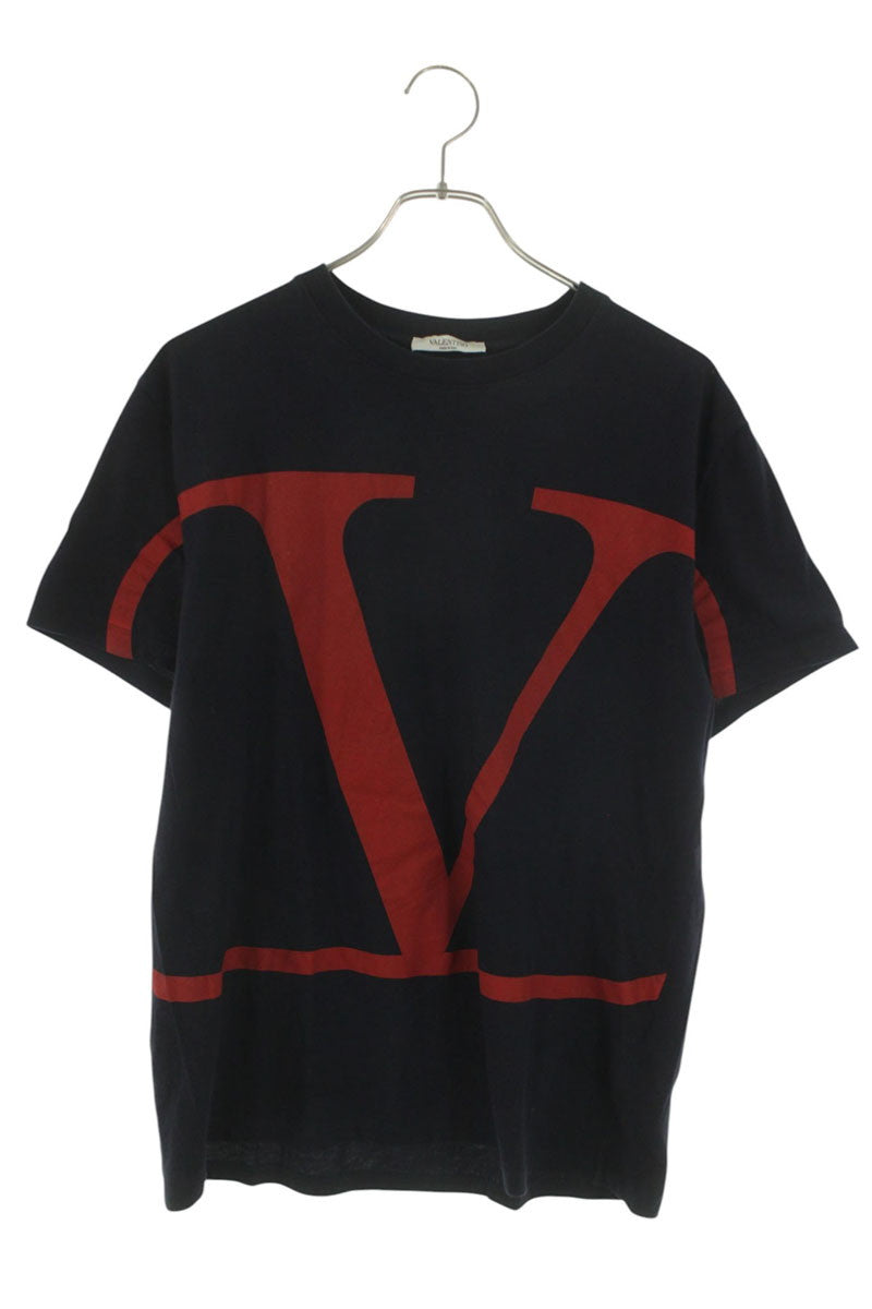 Valentino Logo Print T-Shirt Blue x Red Size M
