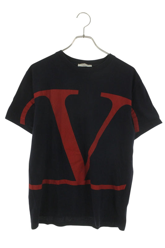 Valentino Logo Print T-Shirt Blue x Red Size M