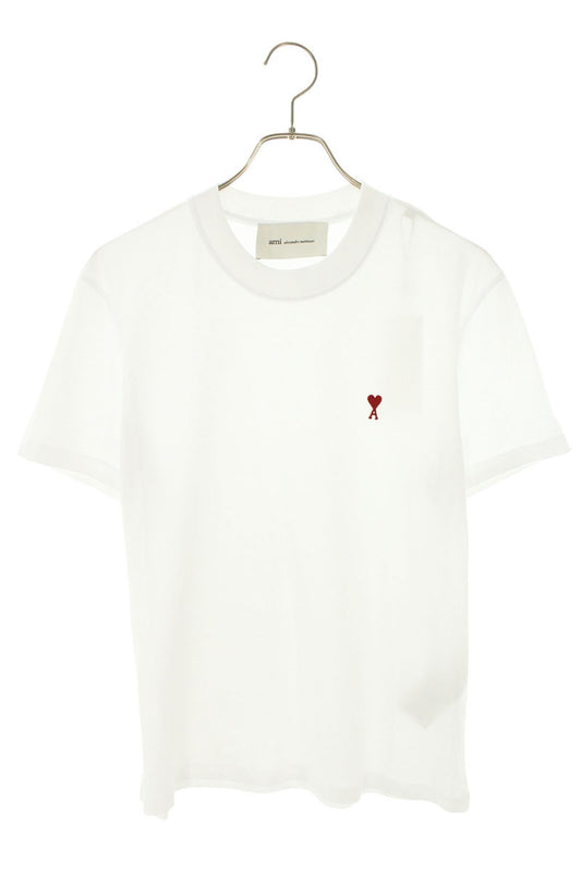 AMI 26SS Embroidered T-Shirt White x Red Size XXL