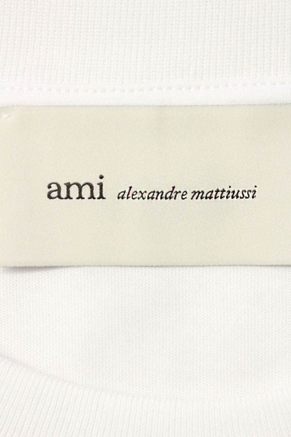 AMI 26SS Embroidered T-Shirt White x Red Size XXL