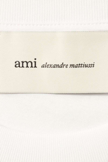 AMI 26SS Embroidered T-Shirt White x Red Multi Size XXL