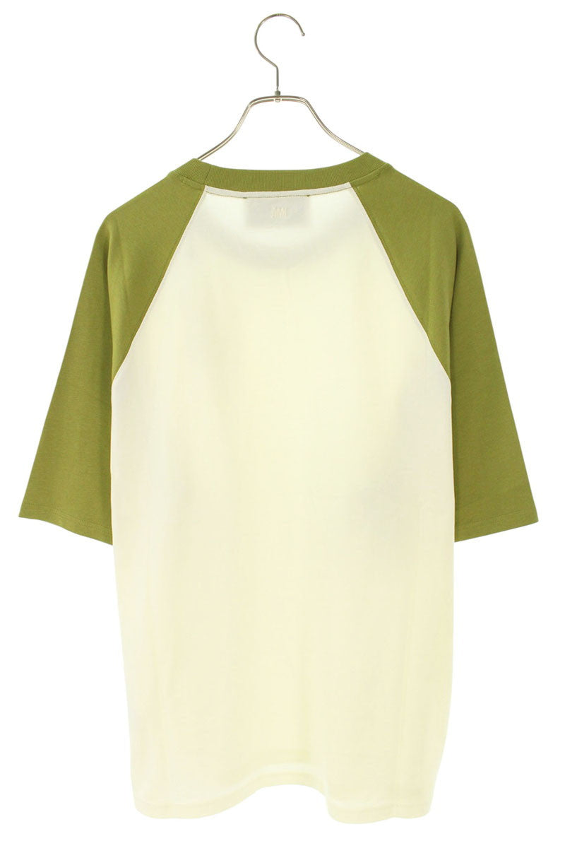 AMI 26SS Embroidered T-Shirt White x Green Size L