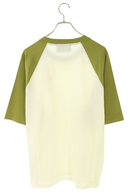 AMI 26SS Embroidered T-Shirt White x Green Size L