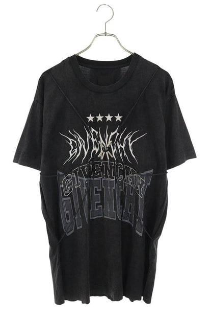 GIVENCHY Overlap Effect Embroidered Layered T-Shirt Size L