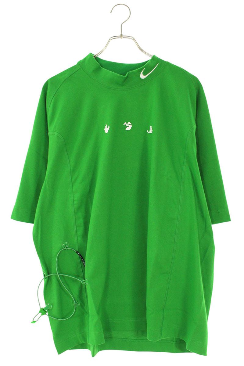 NIKE OFF-WHITE Mock Neck T-Shirt Green Size XL