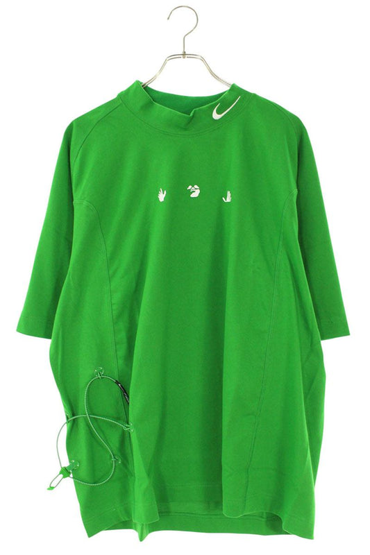 NIKE OFF-WHITE Mock Neck T-Shirt Green Size XL