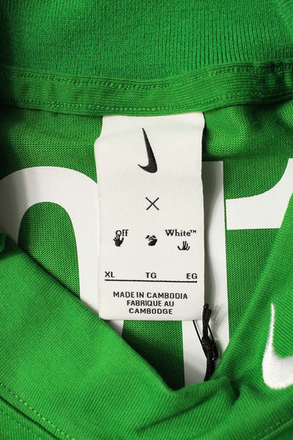 NIKE OFF-WHITE Mock Neck T-Shirt Green Size XL