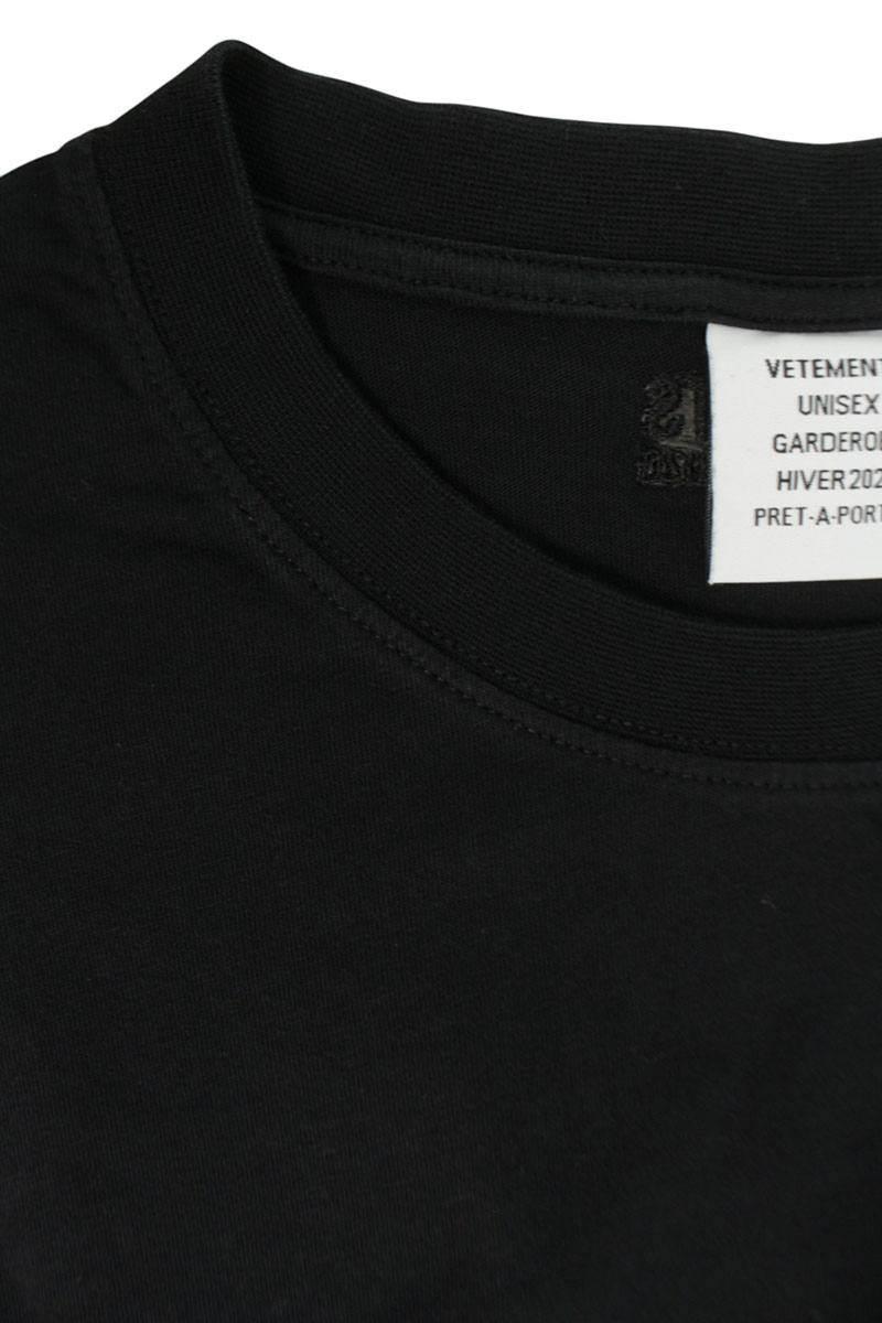 Vetements Back Logo Embroidered T-Shirt Black Size XL