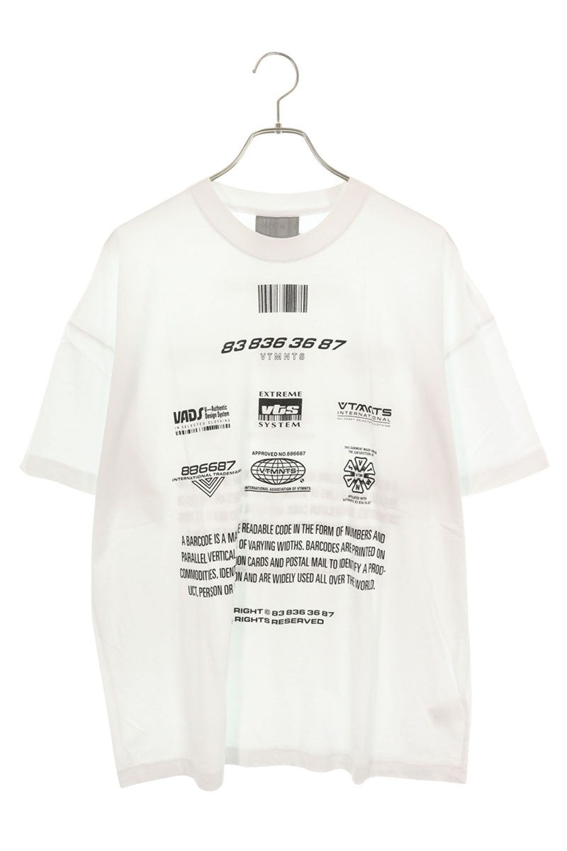 VTMNTS Print Crewneck T-shirt White Size XL