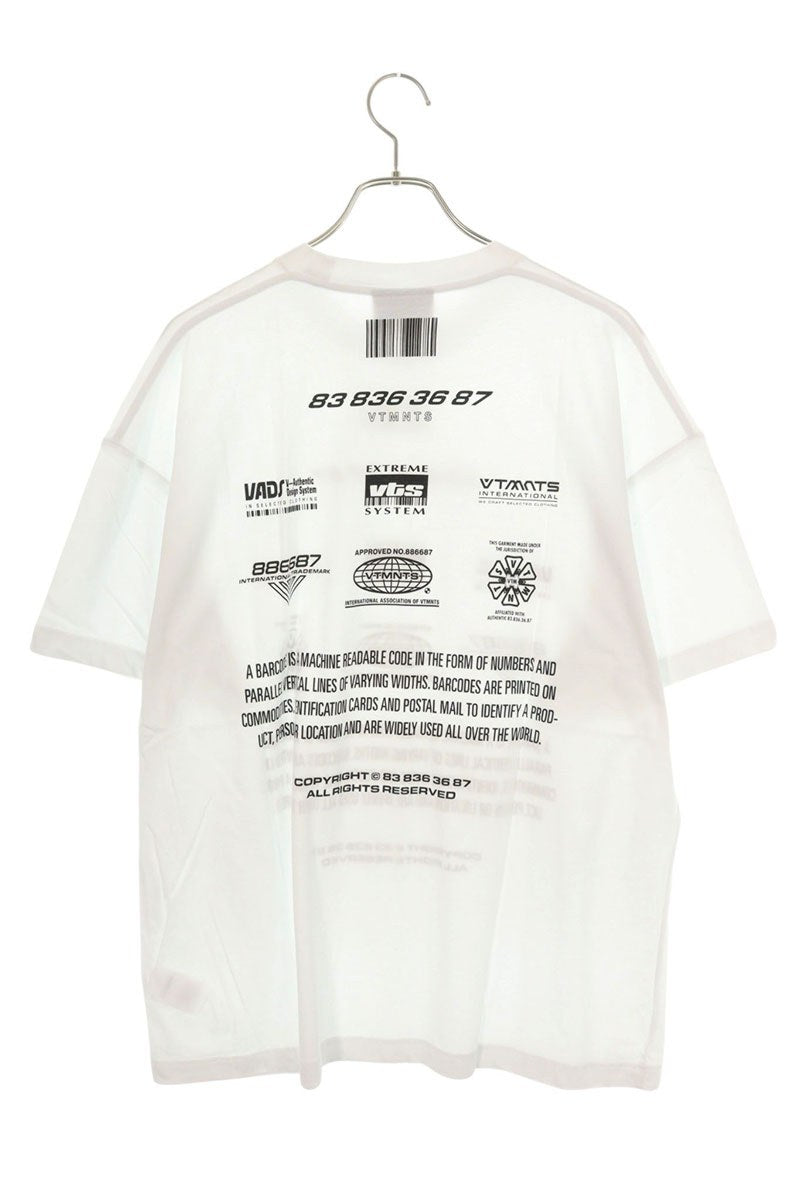 VTMNTS Print Crewneck T-shirt White Size XL