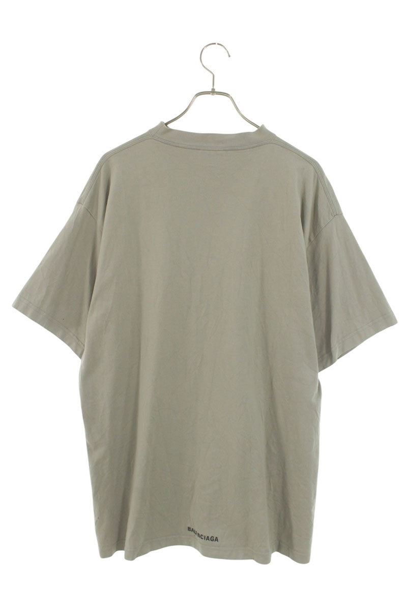 BALENCIAGA Hem Logo Oversized T-Shirt Beige Size 1