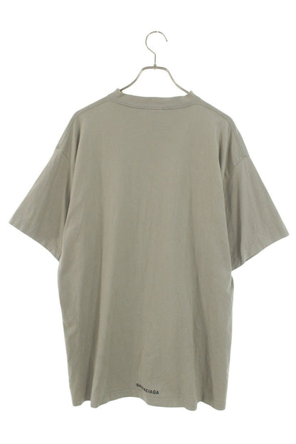 BALENCIAGA Hem Logo Oversized T-Shirt Beige Size 1