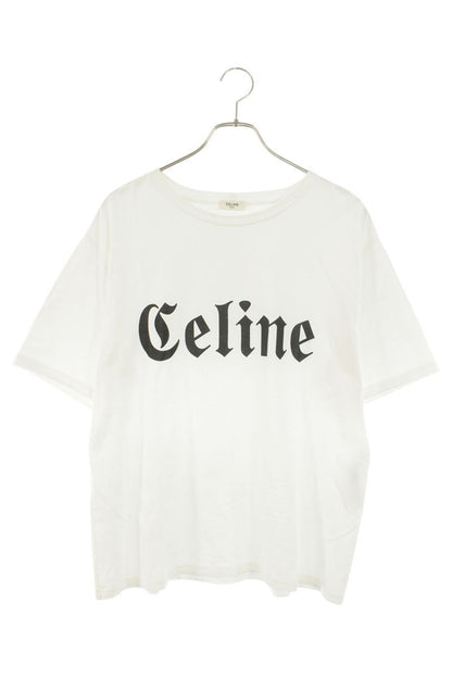 CELINE Gothic Logo T-shirt White Size XS